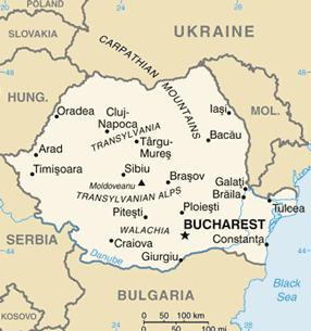 Map of Romania
